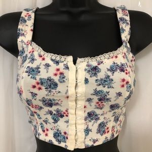 Flower print corset Bralette